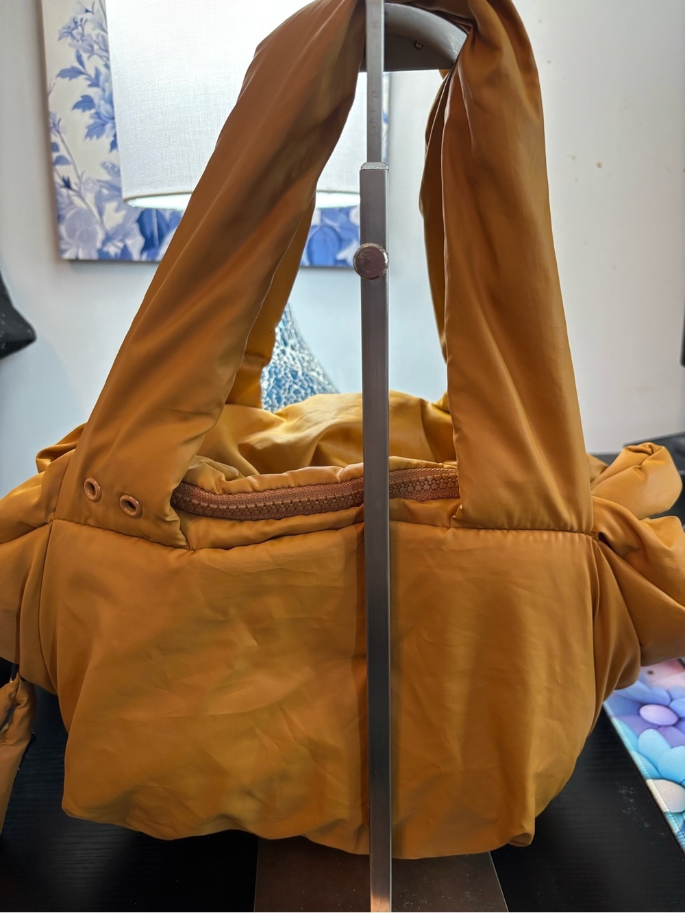 See by Chloé Joyrider Puffy Nylon Tote Bag - Saffron Yellow (with Sheep Charm!) - Picture 6 of 16